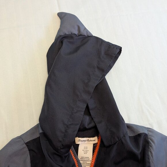 Tommy Bahama Kids Windbreaker 4T Hooded Jacket Two-Tone Orange Fall Winter Coat - Picture 3 of 4